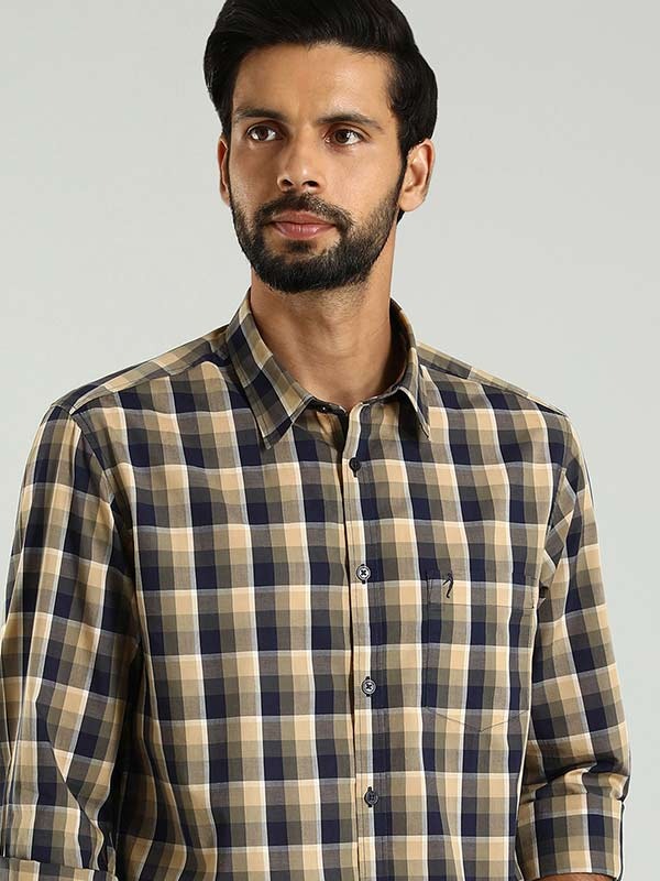 Indian Terrain Men's Regular Fit Full Sleeve Checkered Multicolor Shirt